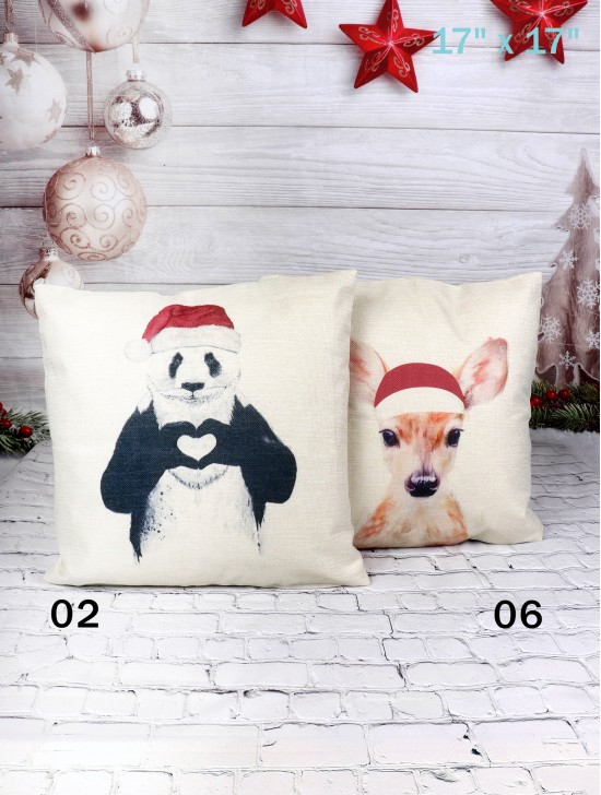 Holiday Animal Print Cushion & Filler (Duo-Sided)